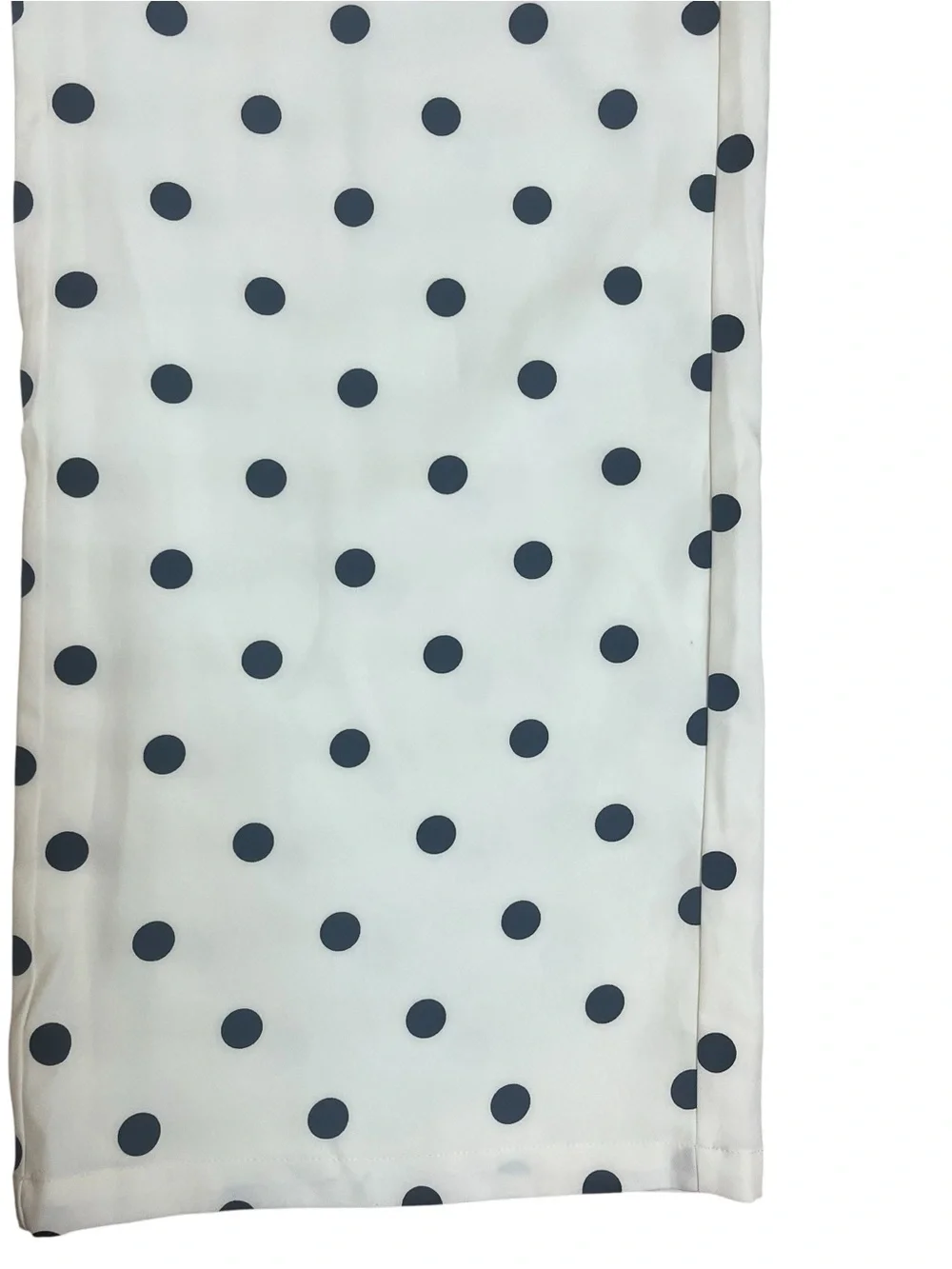 Fashion Nova White Wide-Leg Trouser Pants with Black Polka Dots Sz L